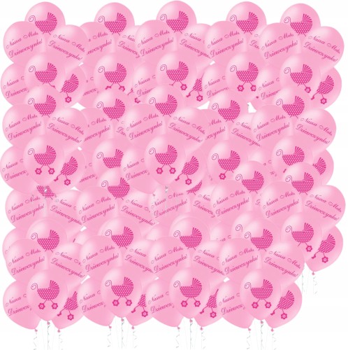 Balony lateksowe DUŻE 100sz NASZA MAŁA DZIEWCZYNKA