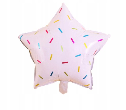 BALON foliowy biała cukierkowa gwiazda 43 cm