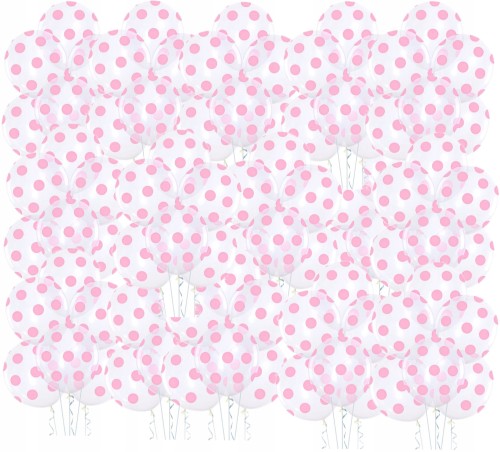 Balony duże lateksowe 100szt urodziny kropki różow