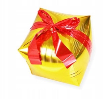 Balon foliowy PREZENT złoty kokarda Święta duży 46