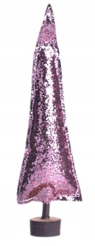 CHOINKA rose gold na pniu brokat dekoracja 18 DIY