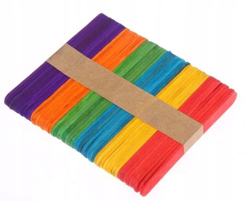 Patyczki drewniane do lodów 50 szt 15 cm kreatywne