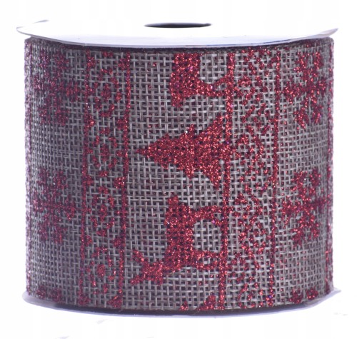 Wstążka świąteczna jutowa juta na choinkę stroik