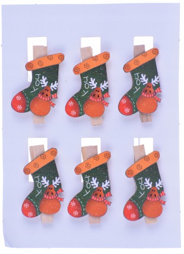 Klamerki choinka spinacze klipsy świąteczne 6szt