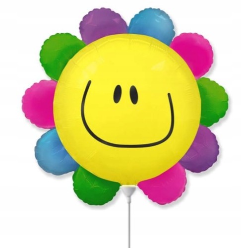 BALON foliowy urodziny kolorowy KWIAT roczek 14''