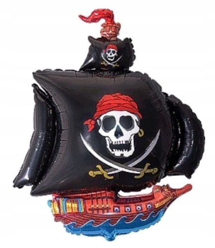 BALON foliowy statek piracki 40 cm urodziny roczek
