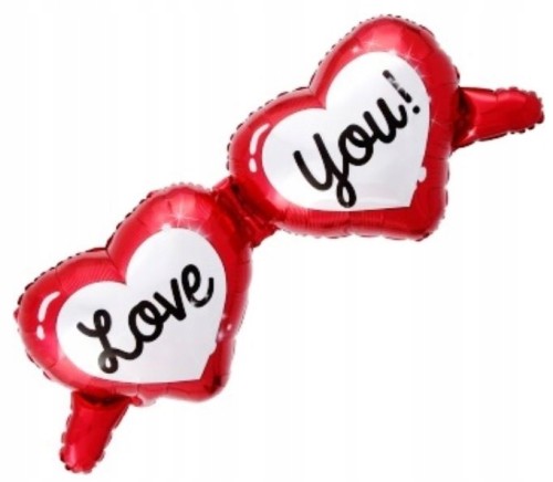 BALON foliowy czerwone okulary i love you 100 cm