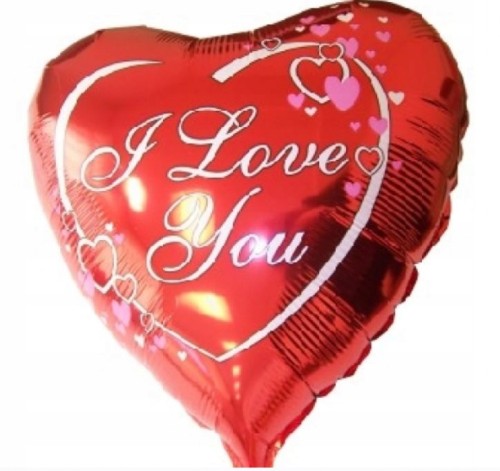 BALON foliowy czerwone serce walentynki 45 cm love