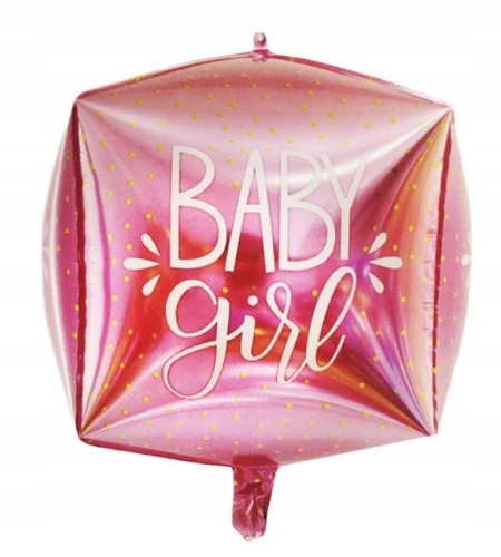 BALON foliowy baby shower 3D 45 cm girl różowy