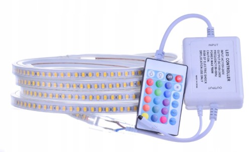 TAŚMA 120 LED/1m CIEPŁY ZESTAW 50m PILOT bluetooth