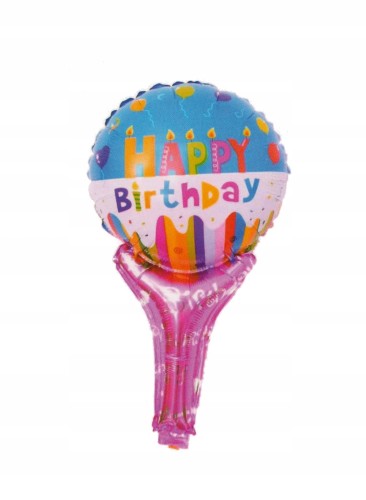BALON foliowy urodziny Happy Birthday lizak 49 cm
