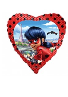 BALON foliowy serduszko Miraculum urodziny18''