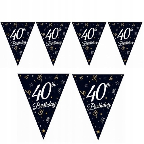 GIRLANDA NA 40 URODZINY flagi 40th Birthday 270cm