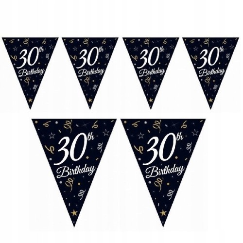 GIRLANDA NA 30 URODZINY flagi 30th Birthday 270 cm