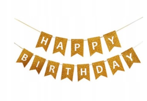 Baner złoty Girlanda urodziny HAPPY BIRTHDAY 3m