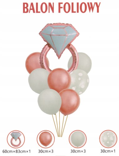 ZESTAW balonów PIERŚCIONEK panieński wesele