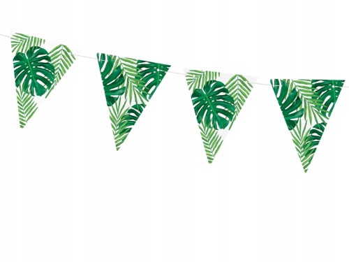 Baner Girlanda zielona urodziny Aloha Liście 1,3m