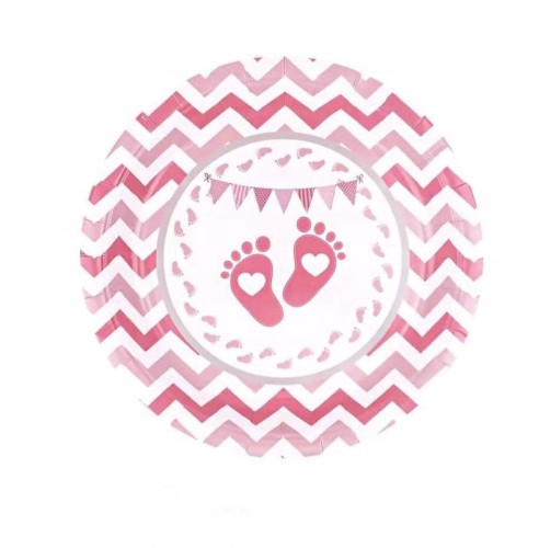 TALERZE TALERZYKI papierowe baby shower 6 szt 18cm