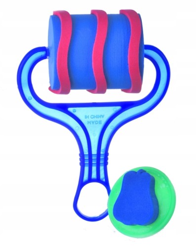Zestaw artystyczny gąbka wałek stempel malowania