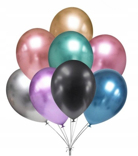 BALONY chromowane shiny 12 cali MIX KOLOR 5 szt