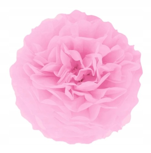 Kula różowy dekoracyjny Pompon bibułowy 15cm party