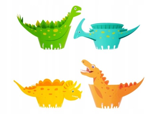 Foremki papilotki na muffinki babeczki dinozaury