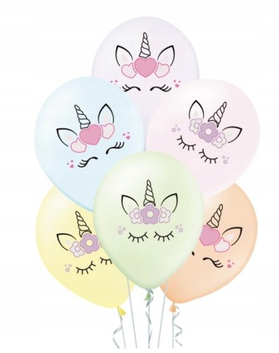 ZESTAW 6szt balony UNICORN lateksowe jednorożec