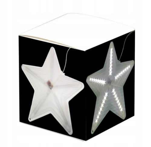 lampki CHOINKOWE GWIAZDA LED 3D biała WISZĄC