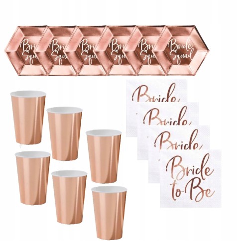 ZESTAW ROSE GOLD WIECZÓR PANIEŃSKI kubki talerze