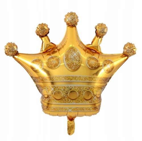 BALON foliowy złota korona król 37 cm x 40 cm