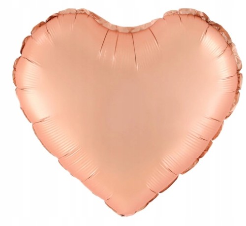 BALON foliowy ROSE GOLD matowe serce 45 cm wesele