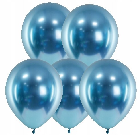 BALONY chromowane shiny glossy NIEBIESKIE 5 szt
