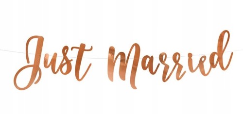 Baner Girlanda Just Married napis rose gold 77 cm