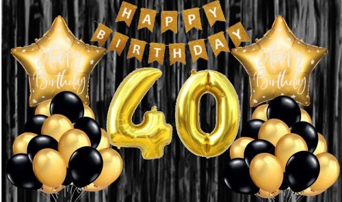 Zestaw balony czterdziestka złote hel 40 urodziny