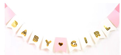 Baner girlanda różowa złota BABY SHOWER dekoracja