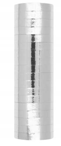 Serpentyna srebrna lustrzana 18 pasków 3,8 m party