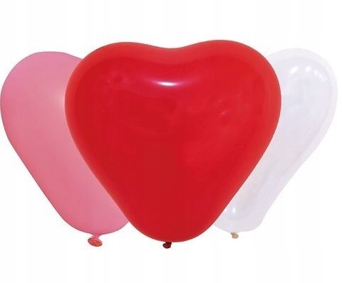 Balony różowe czerwone serca serduszka walentynki