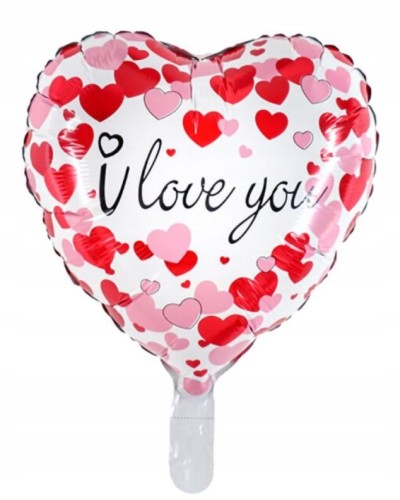 BALON foliowy serce walentynki i love you biały