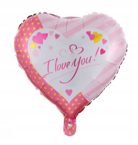BALON foliowy różowe serce walentynki i love you