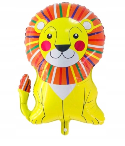 BALON foliowy lew zwierzęta urodziny roczek 68 cm