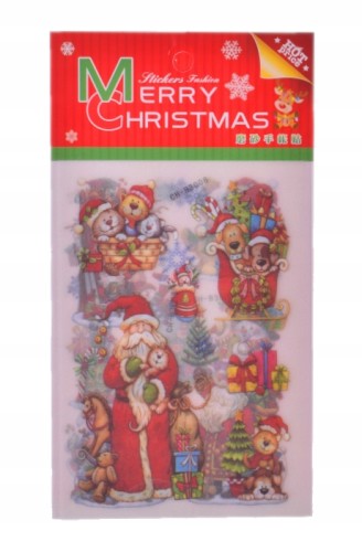 Świąteczne naklejki motywacyjne z brokatem 4 ark