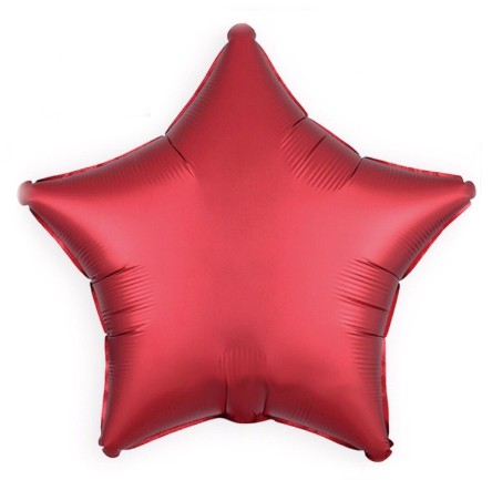 BALON foliowy gwiazda czerwona matowa 45 cm hel