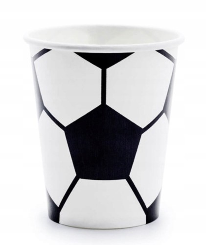 Kubeczki kubki papierowe urodzinowe football 6 szt