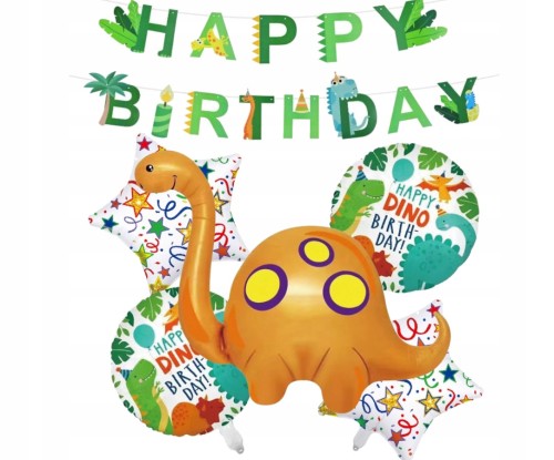 Zestaw balonów balony urodziny dinozaury na hel
