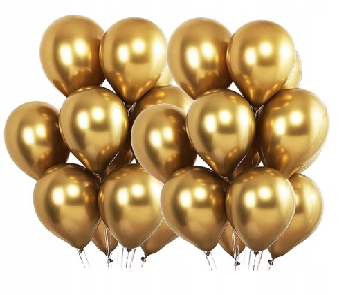 BALONY chromowane shiny 10cali ZŁOTE 30 szt glossy