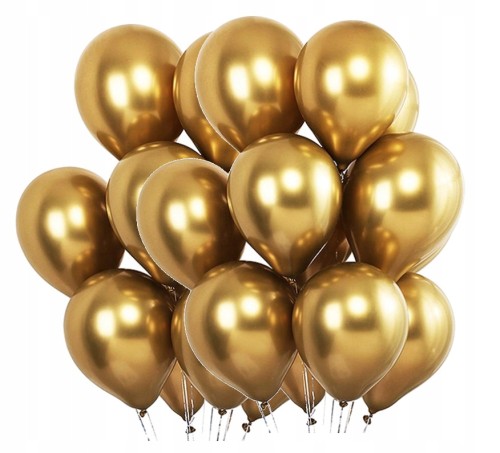 BALONY chromowane shiny 10cali ZŁOTE 20 szt glossy