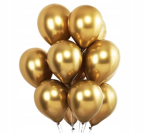 BALONY chromowane shiny 10cali ZŁOTE 10 szt glossy