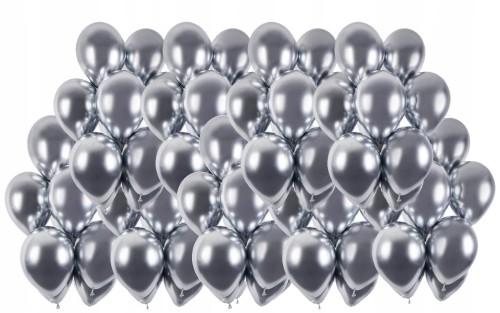 BALONY chromowane shiny SREBRNE 100 szt GLOSSY
