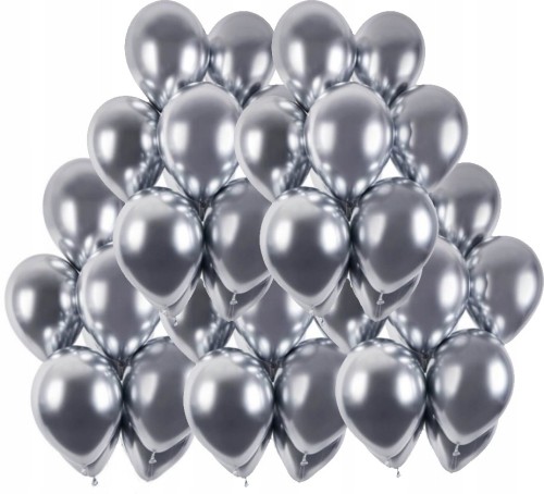 BALONY chromowane shiny SREBRNE 50 szt GLOSSY