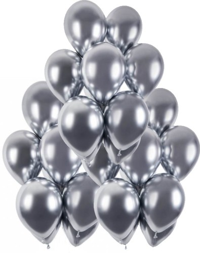 BALONY chromowane shiny SREBRNE 30 szt GLOSSY